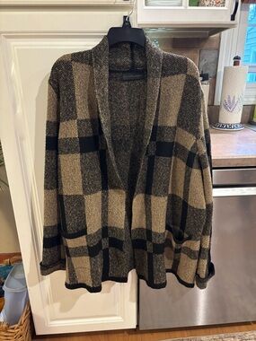 Preswick & Moore Brown and Black Knit Cardigan